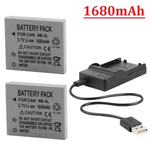 1680mah NB-4L NB 4L Camera Battery with charger for Canon IXUS 30 40 50 55 60 65 90 100 I5 I7 SD400 