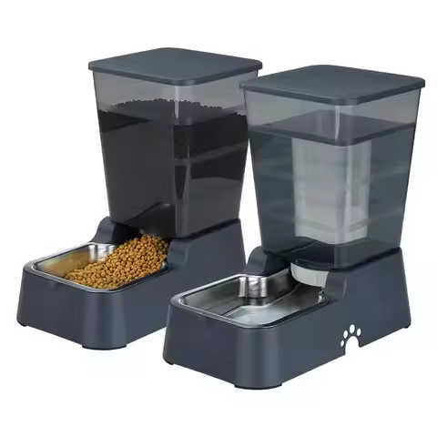 Automatic 5.4L 1.4Gal Pet Waterer, Automatic Dog Water Dispenser Gravity Stainless Steel Water Feede