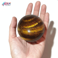 หิน Tiger Eye Sphere หินตาเสือ ทรงกลม แท้100% หินขัดเงา 1ชิ้น (ไม่รวมฐาน)