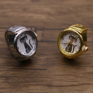 Gold Silver Fashion Round Cat Quartz Ring Watch Accessories Diamond Style HF11.3