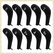 [1fnejakblh.ph] 10PCS Zipper Golf Club Iron Head Covers with Number Golf Club Head Covers for Iron S