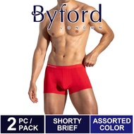 Byford (2 Pcs) Seluar Dalam Lelaki | Byford Microfibre Spandex Shorty Brief Assorted Colour - BUB695