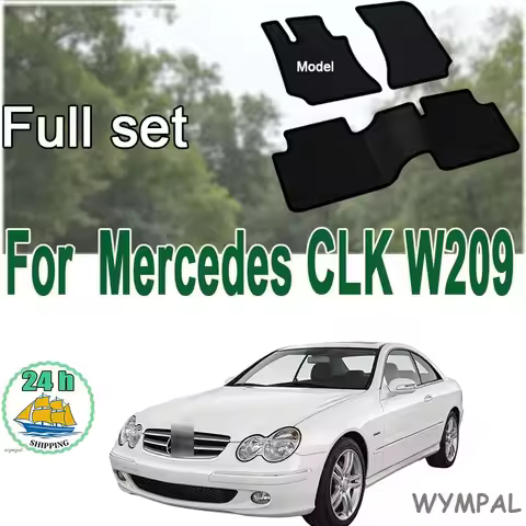 Nylon Suede Car velour mats front for Mercedes CLK W209 Coupe convertible (1997-2009) -Black