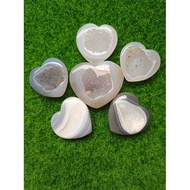 Natural Agate stone druzy heart decoration