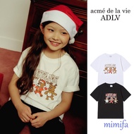 [acme de la vie ADLV] [Oversized] KIDS AC BEAR FRIEND X-MAS SHORT SLEEVE T-SHIRT