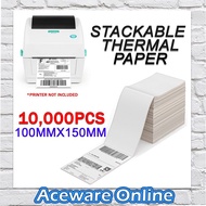 Stackable A6 100mmx150mmx10000PCS/Carton Thermal Sticker Paper with Tear Line Shipping Label
