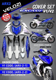 Coverset Y15 zr V2 Velozi Exciter AeroX Biru DPBMC Blue siap sticker tanam