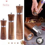 FKILLA Pepper Grinder, Solid Wood Spice Pepper Mill Mills Salt Shakers,  Sea Salt Adjustable Grinder