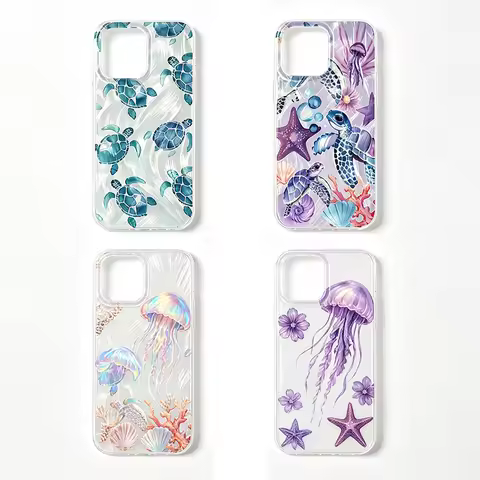 Sea Jelly Turtle TPU Phone Case for Xiaomi Redmi 15 Note 14 Pro 13 12 15C 15A 13C Note13 Note14 Note