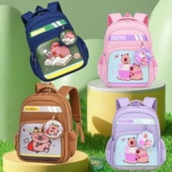bag school backpack for boys and girls with capybara shape, size 38cm, scratch-resistant parachute f