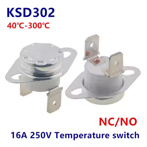 KSD302 16A 250V 40-300 degree Ceramic KSD301 Normally Closed Open Temperature Switch Thermostat 45C 