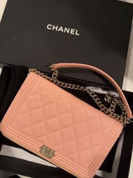 Chanel Pink Caviar WOC Wallet on Chain Bag