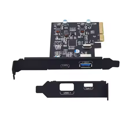 PCIE X4 To USB 3.1 Card Gen2 10Gbps USB A + Type C Expansion Card Asmedia ASM1142 Chip for Desktop P