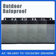 Rarinproof Switching Power Supply AC 180-240V to 12V 24V Voltage Converter Transformer  200W 400W 600W for Outdoor LED Light Box