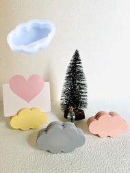 可愛的雲形卡片支架石膏模具,桌面標籤支架,水泥矽膠模具,筆記支架樹脂模具