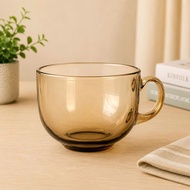 Large 440ml amber glass cup, 440ml amber heat-resistant glass cup, Simple, elegant shape