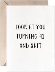 41st Birthday Card Funny For Men or Women, Turning 41 Birthday Gift Card For Son, Daughter Or Friend