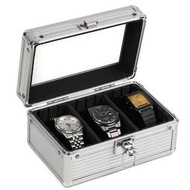 手錶收納盒 定制鋁合金手錶盒上蓋透明手錶包裝盒銀色3位5位10位手錶禮品盒