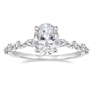 EAMTI 3 CT 925 Sterling Silver Ring Oval Cut Cubic Zirconia Engagement Solitaire Halo Promise Ring f