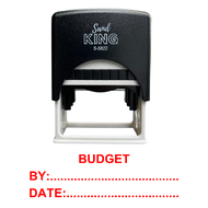 ตรายางหมึกในตัว ข้อความ BUDGET BY:DATE