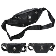 Skull Rivet Women Chest Bag Woman Waist Bag Men Belt Bags Man Beg Pinggang Perempuan Beg Dada Lelaki