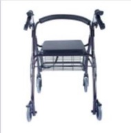 CARE&CURE Adjustable Adult Medical Walker Rollator with Seat and Wheels (Metallic)