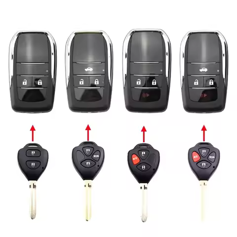 New Car Key Shell Modified Flip Folding Remote Key Case Shell for Toyota RAV4 Wish Camry Hiac Coroll