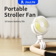 JisuLife Stroller Fan 4000mAh baby fan USB rechargeable 4-speed wind speed 360° direction rotatable