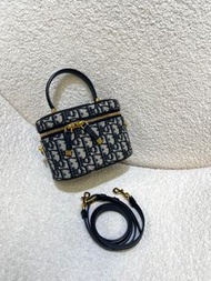 Dior cd signature vanity bag with handle oblique logo印花刺繡 手柄化妝袋 盒子包 單肩斜咩手提袋 小號small S2203UTZQ-M928 全