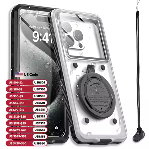 IP68 Waterproof Phone Case For iPhone 16 15 14 13 12 11 Pro Max Samsung S25 S24 Universal Self-Check