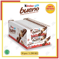 KINDER BUENO Milk Chocolate and Hazelnut Cream Candy Bar 43 GR / BOX - 30 PCS - Wafer Lapis Coklat I