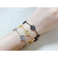 Lady's bracelet - 18k gold, silver, black gold bracelet
