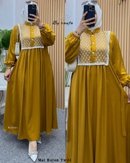 Aisyah Dress | Gamis Rayon Twill Rompi | Baju Wanita Korean Style Terbaru