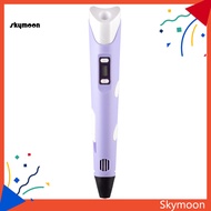 Skym* 3D Printing Pen Intelligent LED Display DIY USB Powered 3D Graffiti Drawing Pen for Kids