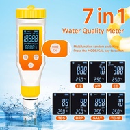 Hydrogen Water Tester, PH Meter 7-in-1 Digital Meter H2/TDS/EC/ORP/Salt/Temp with ATC & Backlight, H