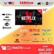 SAMView 4K UHD Android TV Licensed Google DLED TV with Netflix (55")