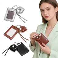 Korean Version Leather Card Holder Love Pendant Ultra-Thin Card Slot ID Card Bus Campus Access Contr