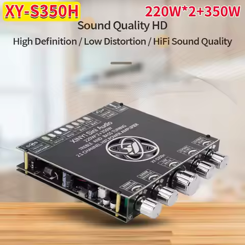 XY-S350H 2x220W+350W 2.1 Dual Channel Digital Power Amplifier Board AUX USB Audio Stereo Subwoofer A