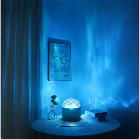 TMOOY USB Starry Projector Light With 7Color Patterns Ocean Wave Night Lights for Home Bedroom Decor