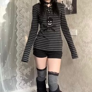 Mine Series Punk Style Clothing y2k Clothes Women Retro Hot Girl Asian Culture Skull Print Long Slee