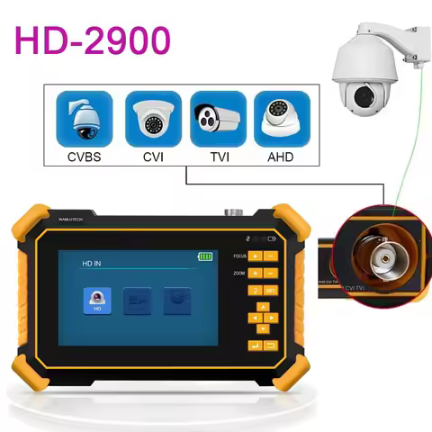 HD-2900 4.3 Inch CCTV Camera Tester 8MP CVI TVI CCTV Tester AHD Analog 4 IN 1 HD Security Video Moni