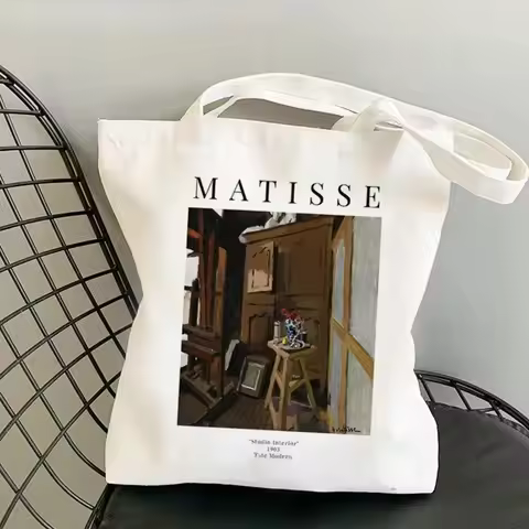 Matisse The Pink Studio Artistic Canvas Tote Bag Durable Eco Friendly Work School Shopping Daily Com