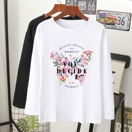 baju ootd labuh muslimah flower butterfly bunga rama rama t-shirt lengan panjang perempuan longsleev