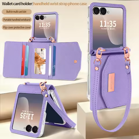 Vietao PU Leather Wallet Phone Case for Samsung Galaxy Z Flip 8/Z Flip 7/Z Flip 6/Z Flip 5/Z4/Z3 wit