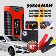 Car Jump Starter Power Bank 99800mAh Car Jumper With Type Pump Powerbank Untuk Jump Start Bateri Kereta Emergency LED