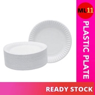 White Plastic Plate Buffet Party / Disposable / (7" / 9") Plat Plastik Berkuality Tinggi
