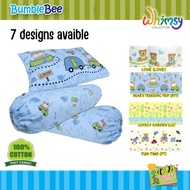 Bumble Bee Baby Pillow and Bolster Set with Removable Cover (100% Cotton Knit Fabric)