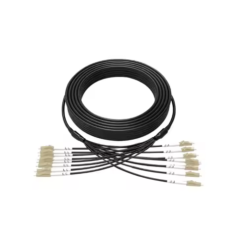 8 core OM3 TPU Armored fiber patch cord 60M-120M 8C SC LC FC ST APC Multimode 8 fibers optical jumpe