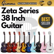 COLORFUL 🎨 38 inch Beginner Acoustic Guitar with Free bag pick holder capo strings gitar kapok ZETA RCStromm 95cm Gamma