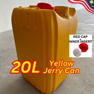 Yellow 20L 20 Liter Jerry Can, Plastic Bottle, HDPE Container, Water Tank, Tong Air Drum, Bekas Minu